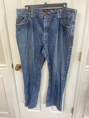 Ariat Mens 40X32  Work FR M4 Low Rise Boot Cut Blue Jeans Cotton